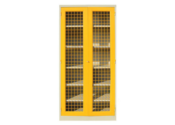 کابینت های ذخیره سازی تاشو آسان فولادی مونتاژ شده درب های لولایی رنگ زرد