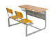 قاب فلزی مبلمان مدرسه با دوام ، میز و صندلی دو نفره دانشجویی ترکیبی